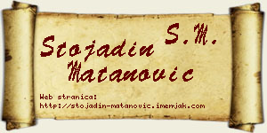 Stojadin Matanović vizit kartica